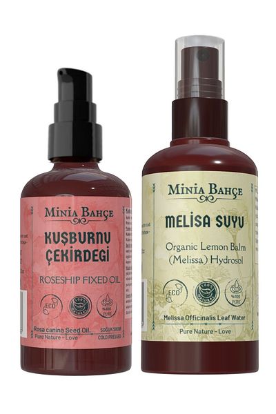 Minia Bahçe Bitki ve Sanat Atölyesi Rosehip Seed Oil 100ml, Lemon Balm Water 150ml