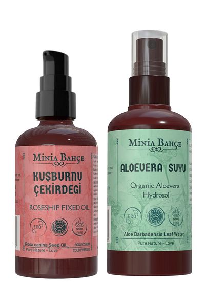Minia Bahçe Bitki ve Sanat Atölyesi 100ml Rosehip Seed Oil, Aloevera Water 150ml (100% Natural)