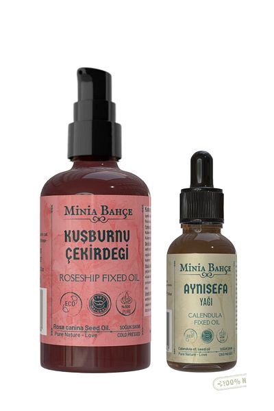 Minia Bahçe Bitki ve Sanat Atölyesi Rosehip Seed Oil - 100ml, Calendula Oil - 30ml