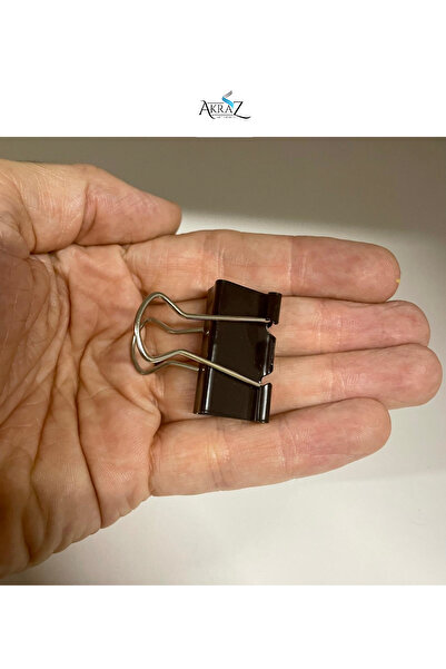 Akraz Art Design Metal double kıskaç klips siyah 32 mm 12 adet