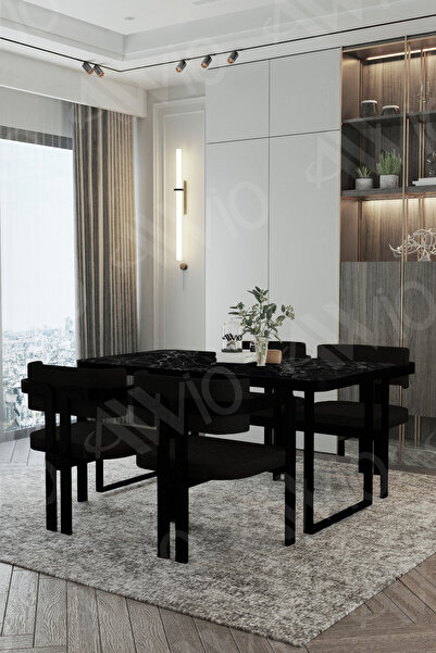 AVVİO MARY Metal Ayak Tokyo Demonte Sandalye 80x120 Yemek Masası Mutfak Masas...