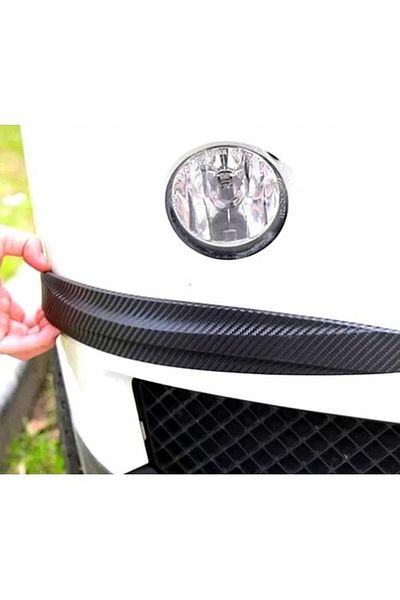 Busstier Car Bumper Protector - Carbon Pattern, 2 Pieces Soft Flexible Design (White)