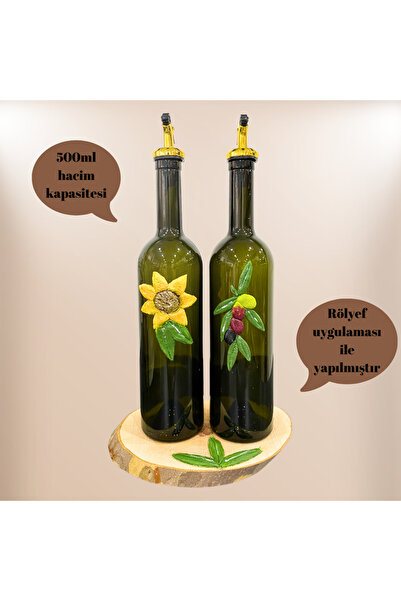 PitrakStore Olive Oil-Sunflower Oil Bottle 750ml Set of 3 with Stand Gift
