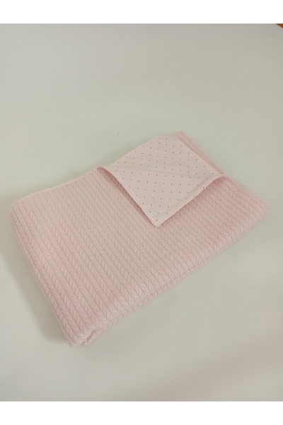 Wenaris بطانية أطفال محبوكة من القطن العضوي مقاس 90 × 110 سم