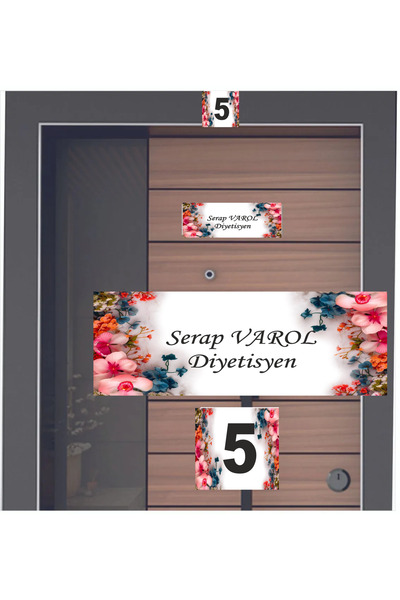 sıradışıhediyem μοντέρνο σετ πινακίδων ονομάτων πόρτας νέας γενιάς, πολύχρωμο...