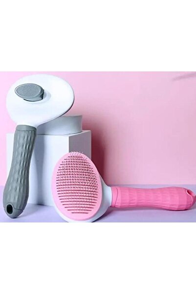 Busstier Automatic Cleaning Cat and Dog Comb (Grey) - Practical and Ergonomic Comb