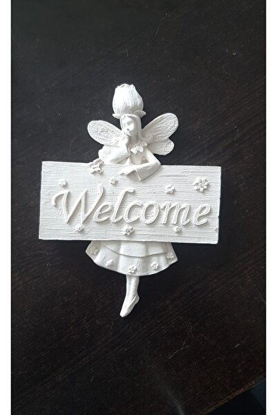 DERYA DESİNG ART Boyanabilir Ham Polyester WELCOME Duvar Süsü 22x16cm