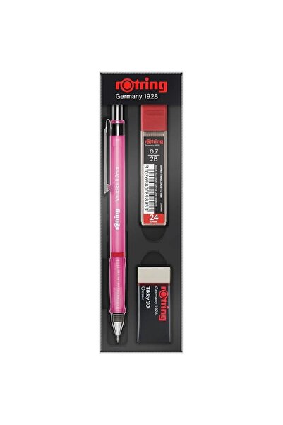 Rotring VISUCLICK VERSATİL + MİN + SİLGİ 3'LÜ OKUL SETİ - 0.7 mm OPAK PEMBE R...