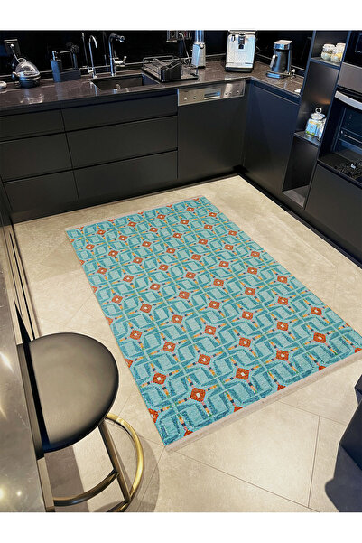 Rugs Modern Halı سجادة زخرفية عتيقة من مجموعة باريس بنمط هندسي باللونين الأخض...