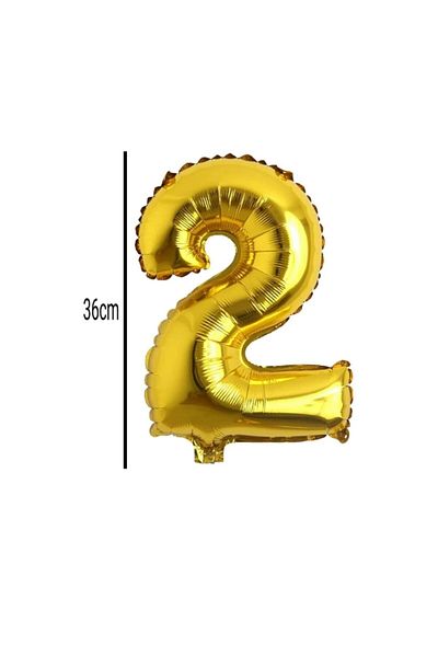 asöy New Year 2025 Gold Color Number Foil Balloon Small Size 36 cm