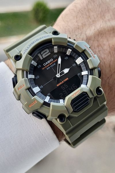 Casio Green Color Analog and Digital 2 Year Warranty Men Wrist Watch