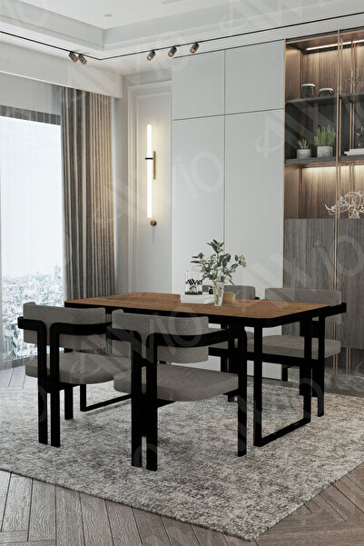 AVVİO ROXY Metal Ayak Tokyo Demonte Sandalye 80x120 Yemek Masası Mutfak Masas...