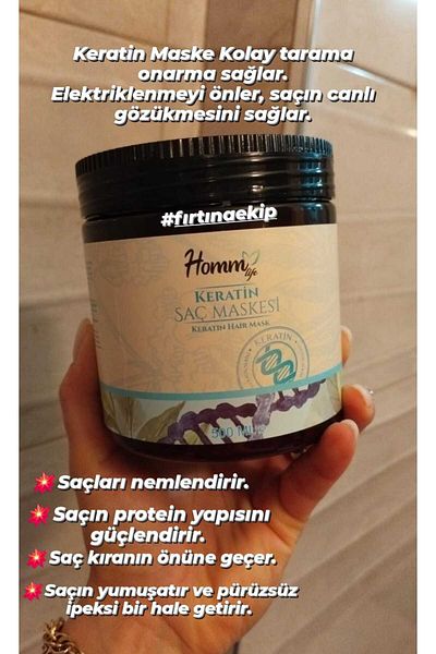 Homm Bitkisel Keratin Hair Care Mask Homm Life 500 ml