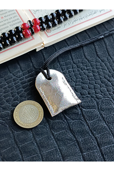 ViP GiFT Küçük Dörtgen Cevşen Dualı Kolye Muska Hakiki Deri El Yapımı