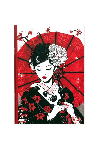 DEFFTER A5 Lined Studded Notebook 14.5x21 - 46 Yp.Geisha