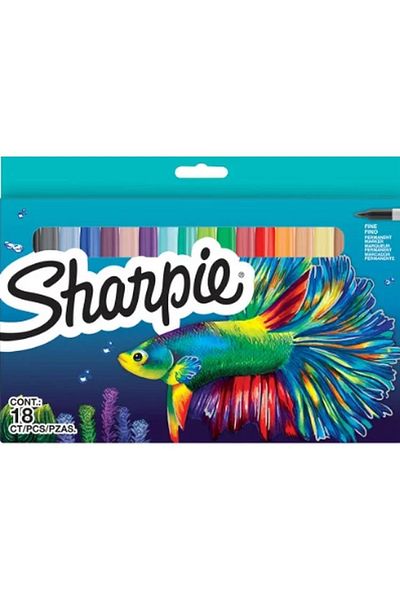 Sharpie 2201230 Fine Permanent Marker Set 18 Pieces - Fish