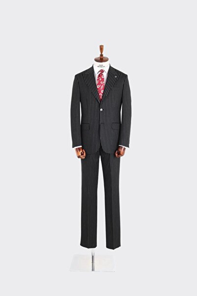 Kadir Büyükkaya Kırlangıç Yaka İki Düğmeli Erkek Takım Elbise-KAX1311S