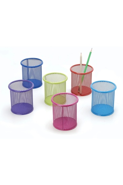 inox 0706 Yuvarlak Ofis File Tekli Kalemlik