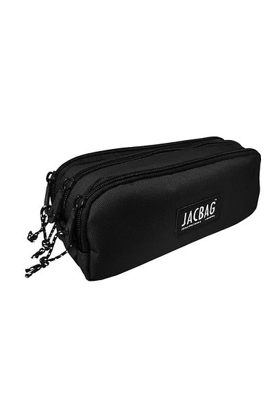 Jacbag Jac-33 Triple Black Pencil Bag - Three Compartments