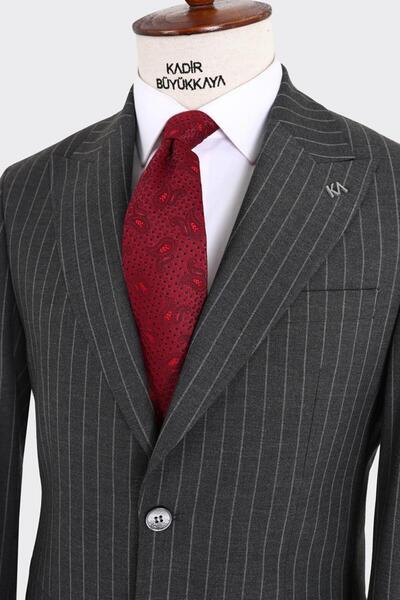 Kadir Büyükkaya Kırlangıç Yaka İki Düğmeli Erkek Takım Elbise-KAX1312S