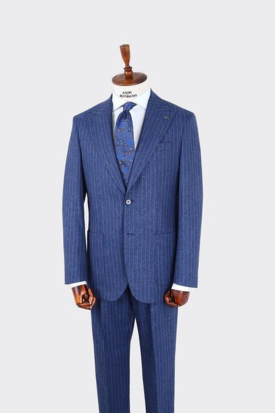Kadir Büyükkaya Swallow Collar Pleated Men's Suit-Kax1305S
