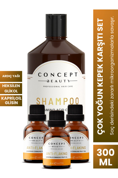 Concept Beauty Çok Yoğun Kepek Önleyici Saç Bakım Seti - Ardıç Yağı Ekstratı ...