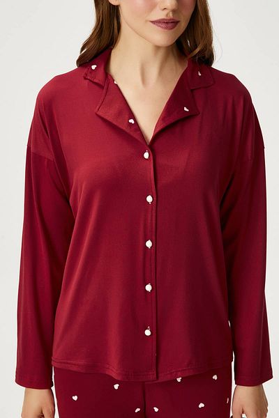 Ritnice Set de pijamale de damă Efsa Heart Extra Soft Claret Red