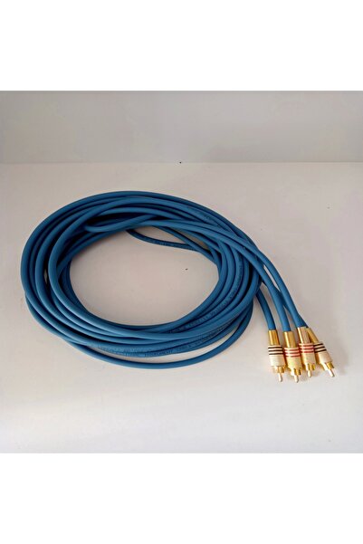 YSN Amfi Rca Kablosu 5 Metre %100 Bakır Mavi Rca Ses Aktarım Kablosu El Yapım...
