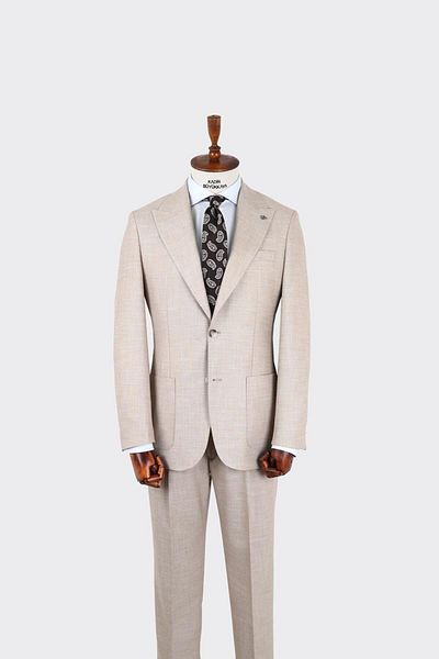 Kadir Büyükkaya Swallow Collar Pleated Men's Suit-Kax1302S