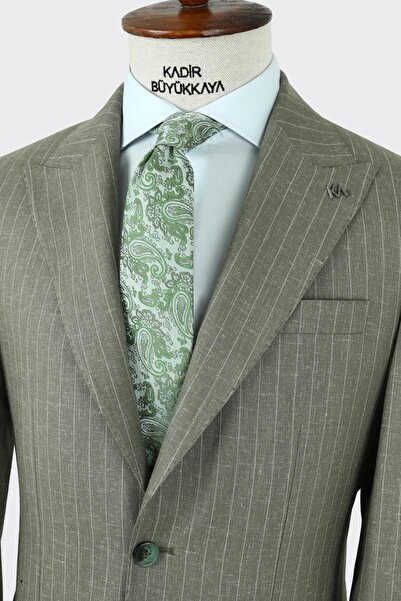 Kadir Büyükkaya Kırlangıç Yaka Pileli Erkek Takım Elbise-KAX1305S
