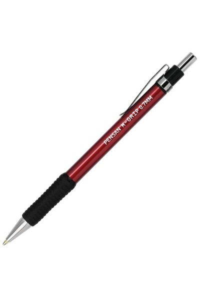 Pensan قلم M-Grip متعدد الاستخدامات مقاس 0.7 ملم باللون الأحمر