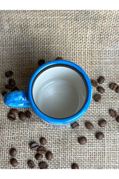Naturlife Handmade Evil Eye Bead Patterned Ceramic Coffee & Espresso Cup