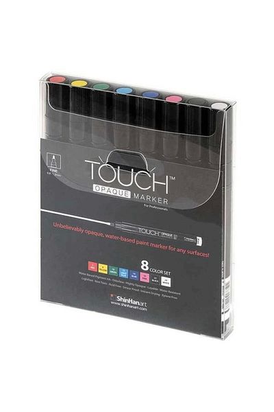 Touch 0.8-1.3mm Fine Pack 8 Colors Opaque Water Based Marker Pen - Sh 8615003 -2001