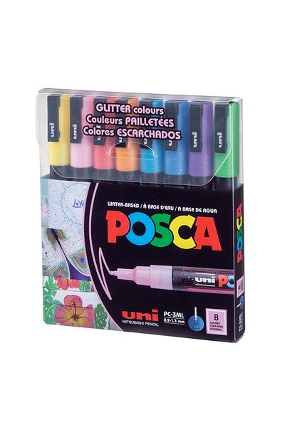 UNİ-BALL Uni Posca Water Based Marker Pc-3Ml-8C 0.9-1.3 Set of 8