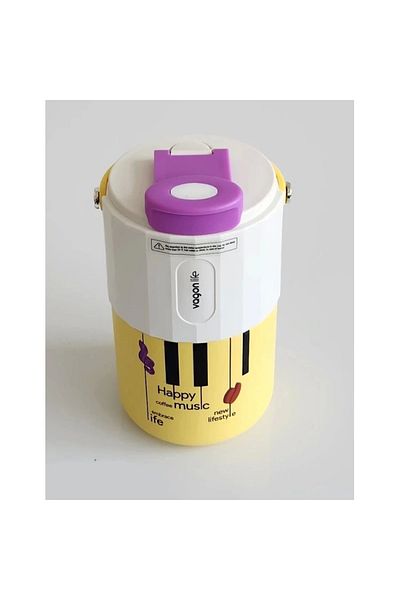 Vagonlife Vagonlife VGN2050 - 400ML Yellow Steel Flask Shampoo with Straw