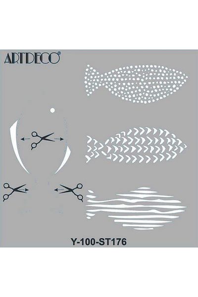 Artdeco 30x30cm Fish Stencil - 176 Model