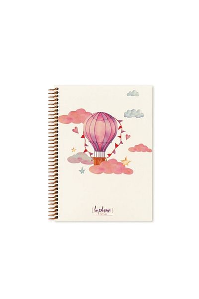 KESKİN COLOR La Plume 17x24 Balonuri Sharp Spiral - Caiet cu copertă rigidă 80 Yp. În carouri