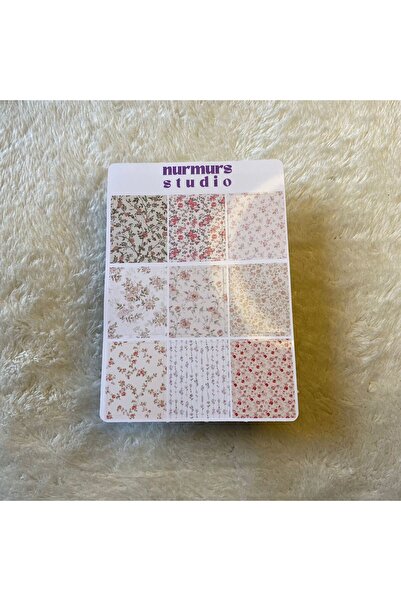 Nurmurs çiçek temalı kolaj Sticker Seti Oyun Laptop Notebook Ajanda Tablet Et...