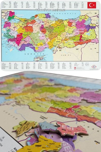 Tes Yayıncılık Arcnxx Set - Turkey Map Puzzle 81 Pieces, Large Size 28X40Cm Body Puzzle