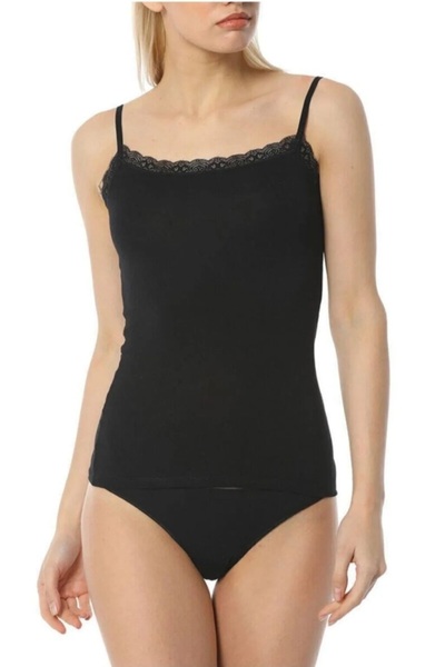 by İGP Жіночий модальний топ на бретельках з мереживною обробкою