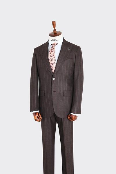 Kadir Büyükkaya Swallow Collar Two Button Men's Suit-Kax1310S