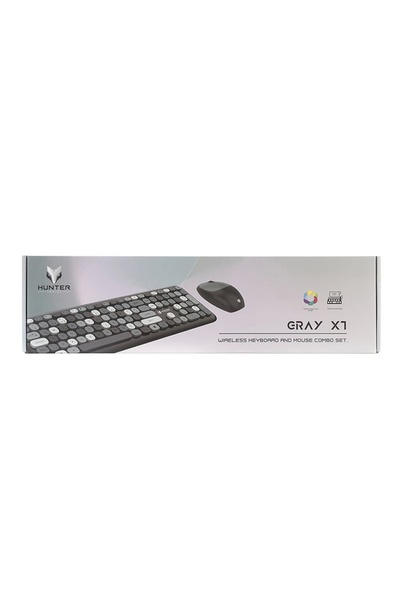 Hunter Series Gray Xt Membranlı Silikon 1600dpı Kablosuz Klavye Ve Mouse Seti