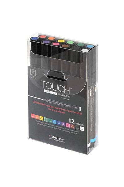 Touch Opaque Water Based Marker Pen 0.8-1.3mm - Fine Pack 12 Colors -Sh 8615003 -2002
