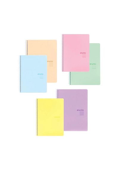 KESKİN COLOR Sharp Pastel Note - A4 Notebook with Spiral PP Cover, 120 YP.Kareli