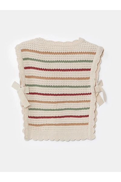 LC Waikiki Lcw Kids Mixed Striped Crew Neck Girls Sweater Sweater