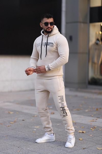 ZENGOLL & RAMİRES Hooded Printed Tracksuit Set - Rubber Leg