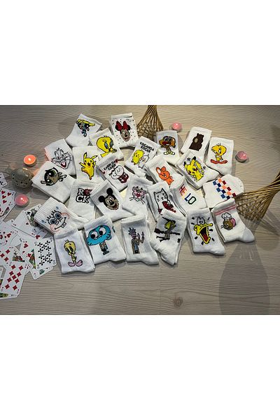 javenadze 12 Pack Different Character Patterned College Socks