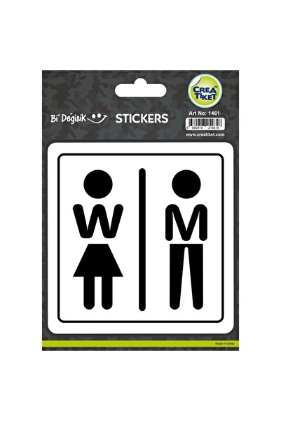 CREA Bİ' DEĞİŞİK STICKER - W/M WC İŞARETİ KADIN ERKEK 1461