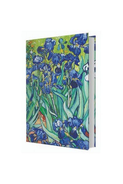 DEFFTER 14X20 Art of World / Van Gogh Irises Hard Cover Unlined Notebook 96 Yp