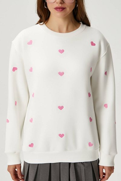 Ritnice Hanorac de damă Pretty White Pink Tiny Heart